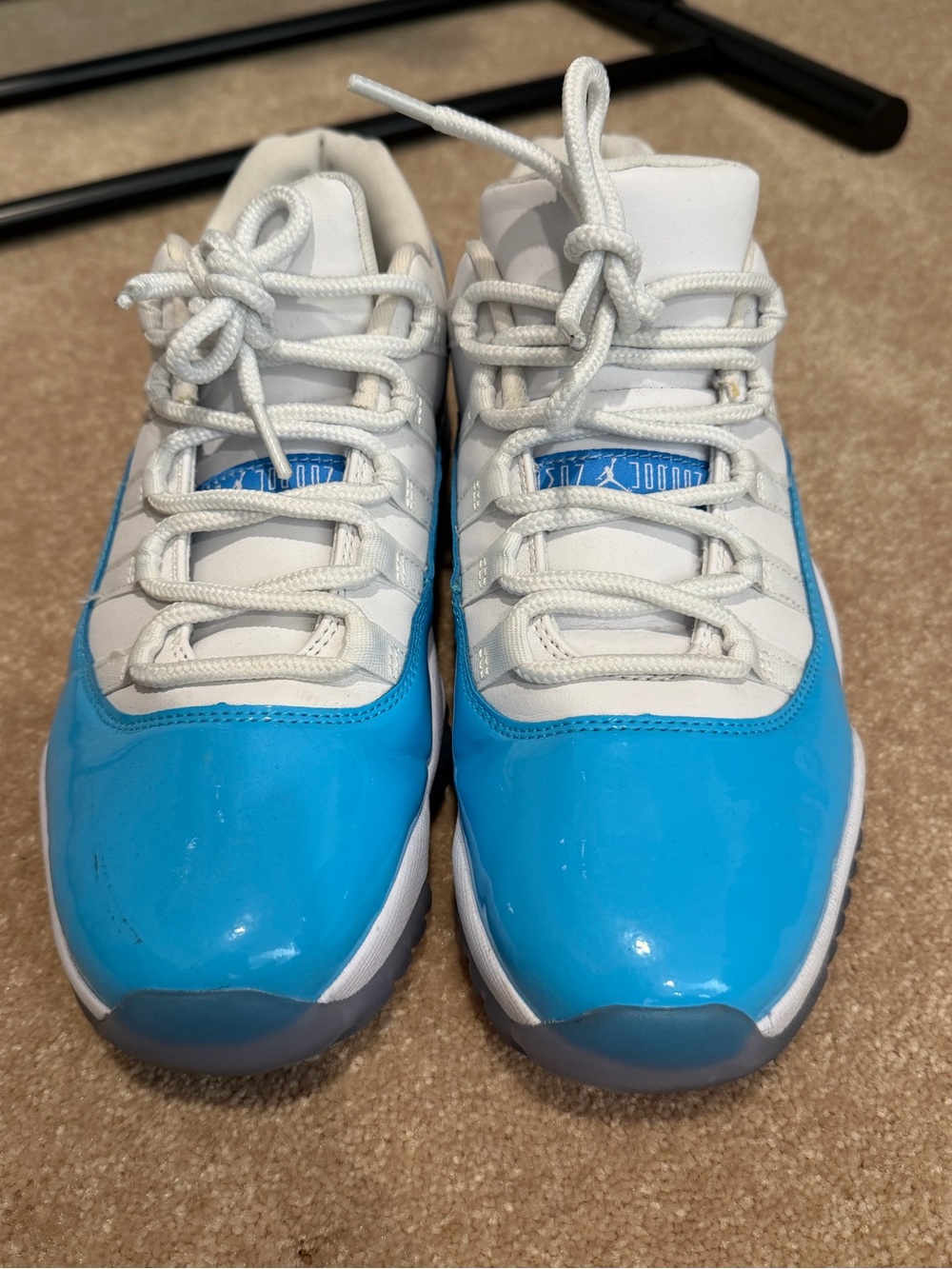 Men’s Jordan’s White and Blue Basketball Sneakers